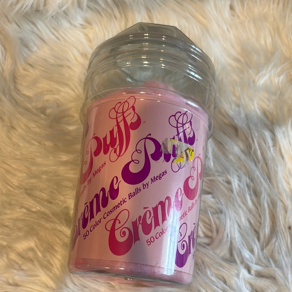 Vintage cotton balls and container - Picture 2 of 6
